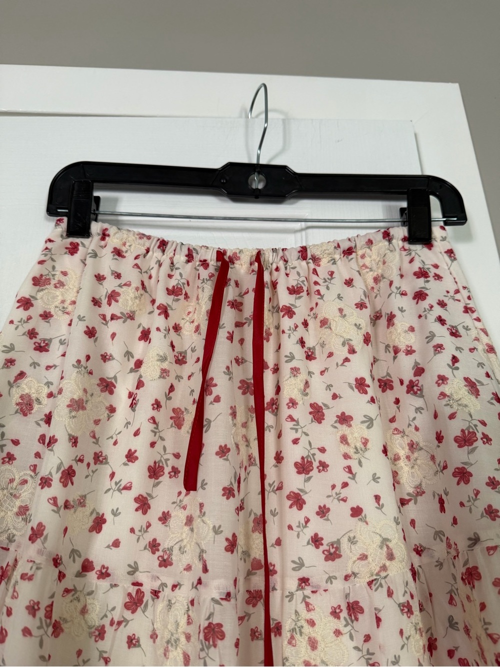 Baevely Floral Tiered Maxi Long Skirt Cream Floral Cottagecore - Picture 5 of 8